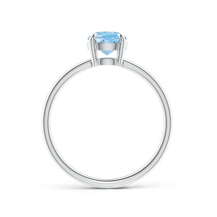 8x6mm AAAA Claw-Set Oval Aquamarine Solitaire Ring in White Gold Product Image