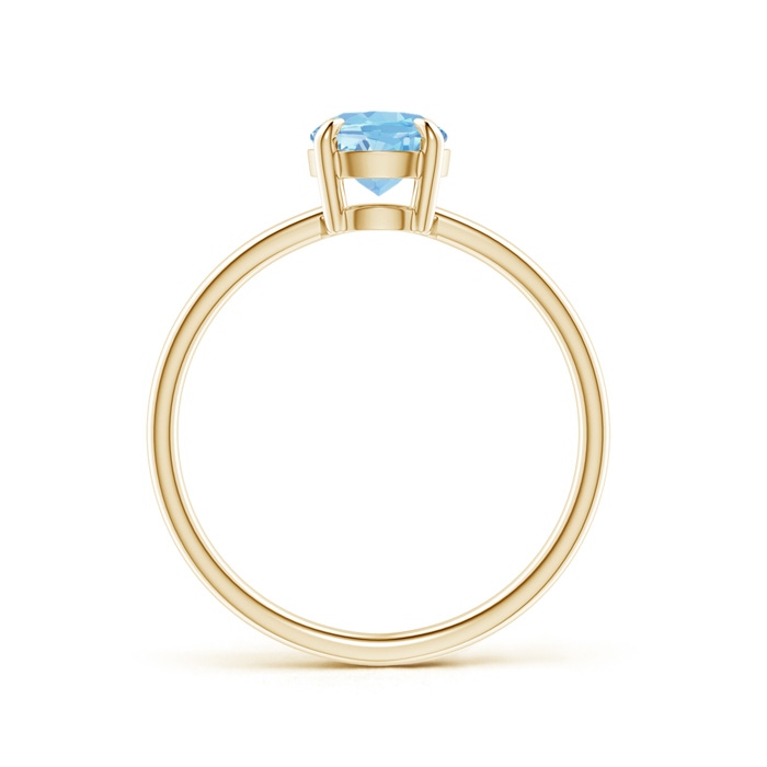 8x6mm AAAA Claw-Set Oval Aquamarine Solitaire Ring in Yellow Gold product image