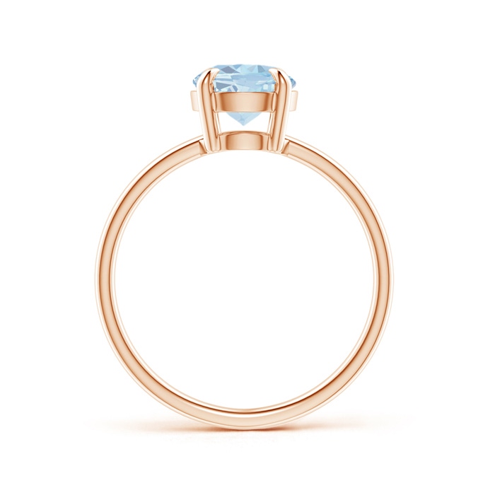 9x7mm A Claw-Set Oval Aquamarine Solitaire Ring in Rose Gold product image