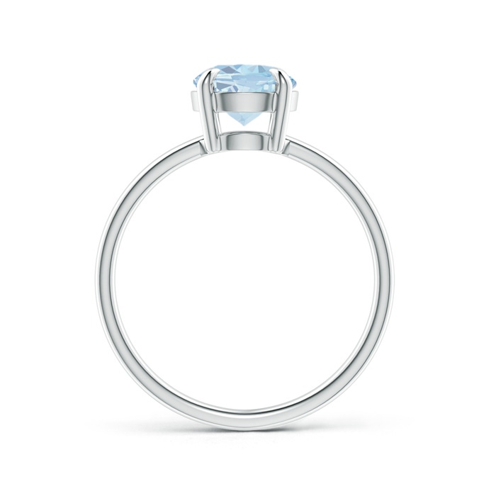 9x7mm A Claw-Set Oval Aquamarine Solitaire Ring in White Gold product image