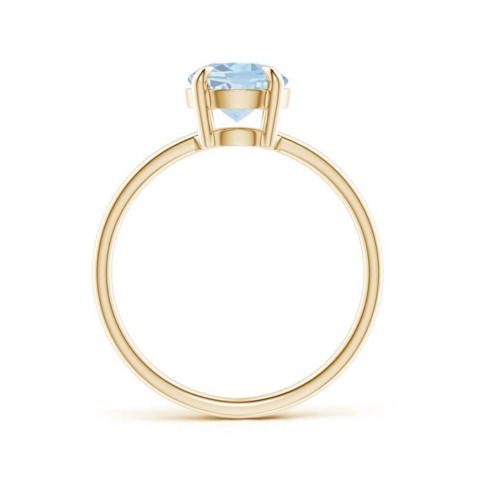 9x7mm A Claw-Set Oval Aquamarine Solitaire Ring in Yellow Gold product image