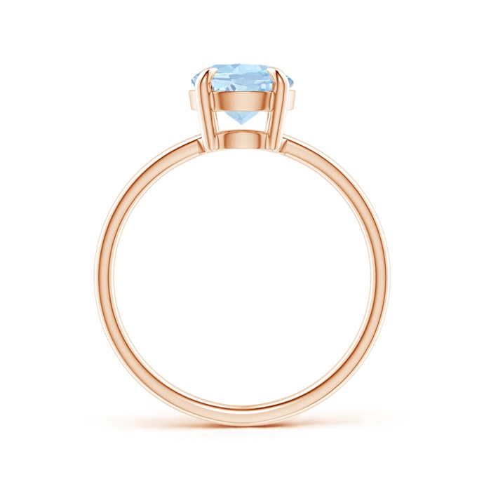 9x7mm AA Claw-Set Oval Aquamarine Solitaire Ring in Rose Gold product image