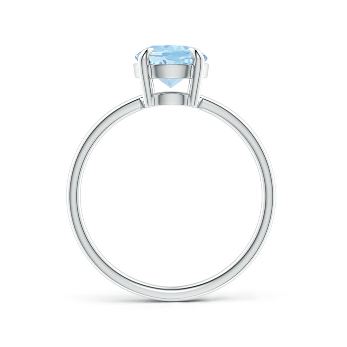 9x7mm AAA Claw-Set Oval Aquamarine Solitaire Ring in White Gold Product Image