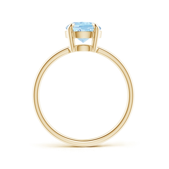 9x7mm AAA Claw-Set Oval Aquamarine Solitaire Ring in Yellow Gold product image