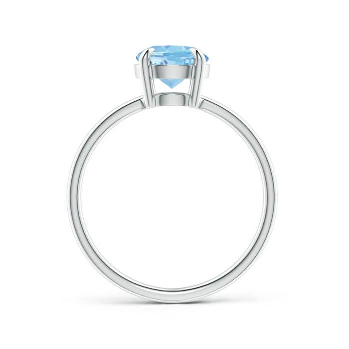 9x7mm AAAA Claw-Set Oval Aquamarine Solitaire Ring in P950 Platinum Product Image