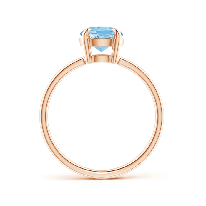 9x7mm AAAA Claw-Set Oval Aquamarine Solitaire Ring in Rose Gold product image