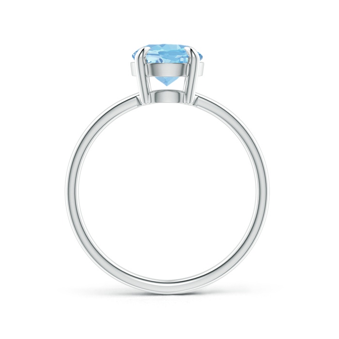9x7mm AAAA Claw-Set Oval Aquamarine Solitaire Ring in White Gold product image