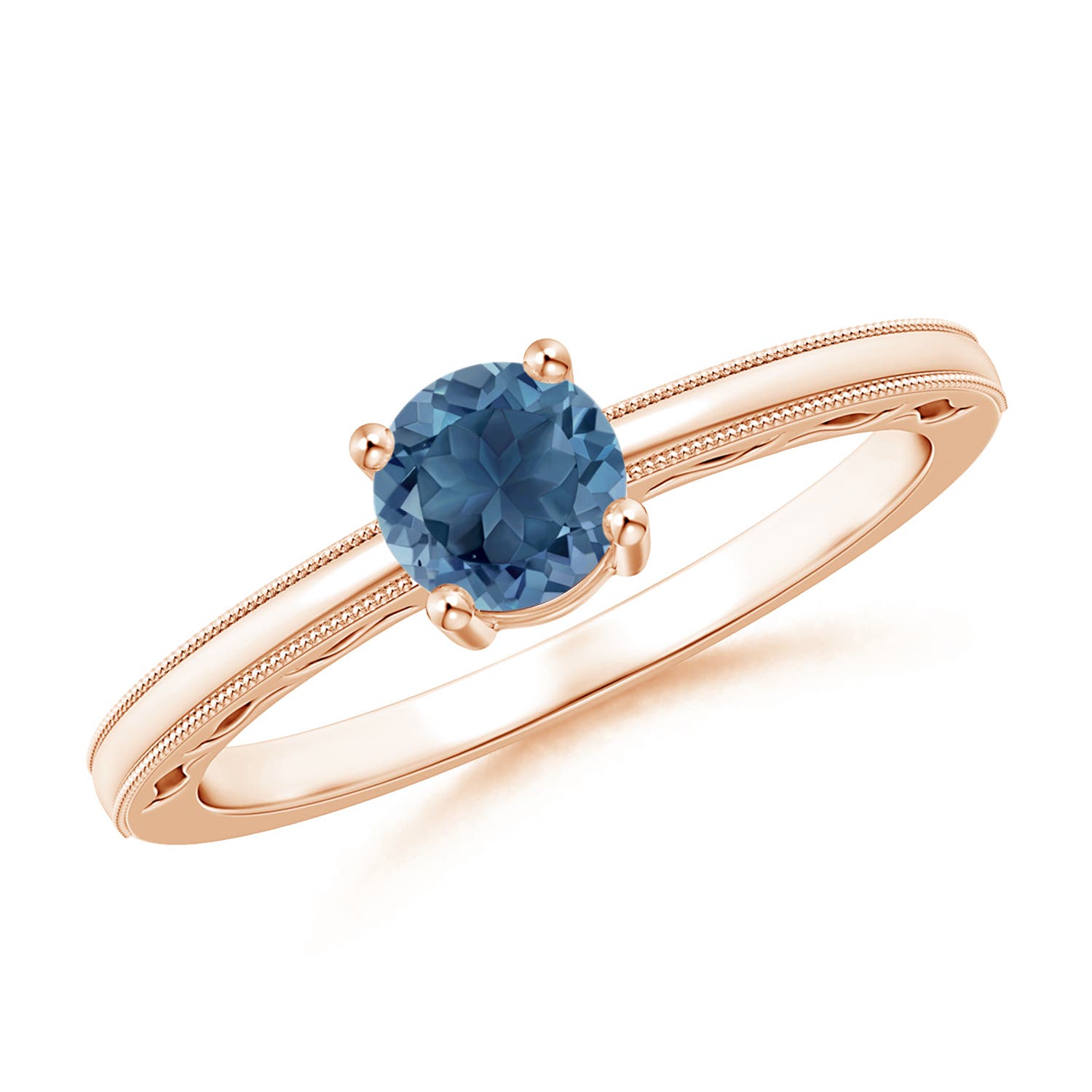 A - London Blue Topaz / 0.6 CT / 14 KT Rose Gold