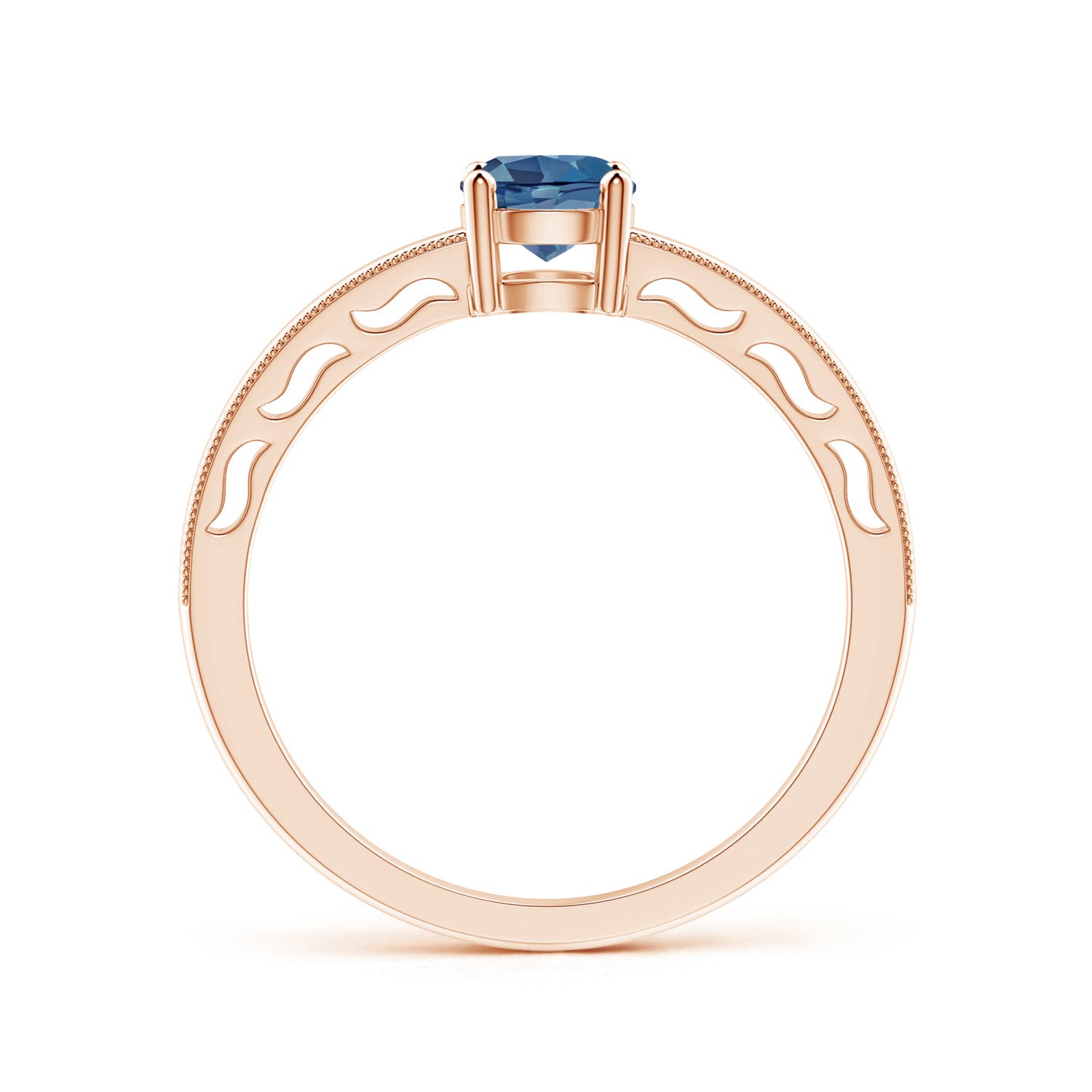 A - London Blue Topaz / 0.6 CT / 14 KT Rose Gold