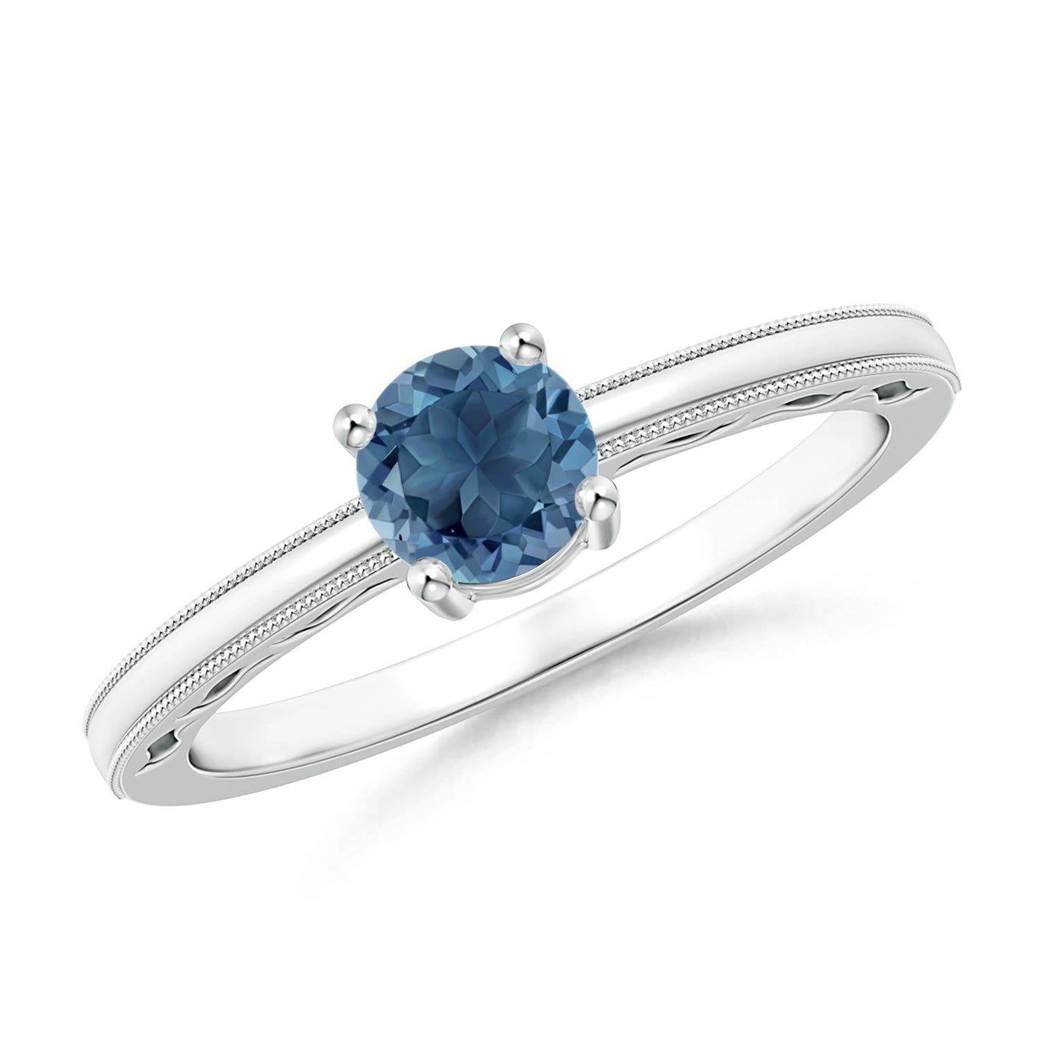 A - London Blue Topaz / 0.6 CT / 14 KT White Gold