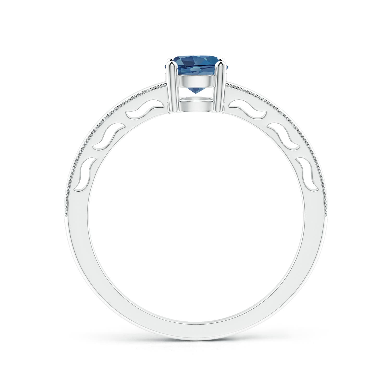 A - London Blue Topaz / 0.6 CT / 14 KT White Gold