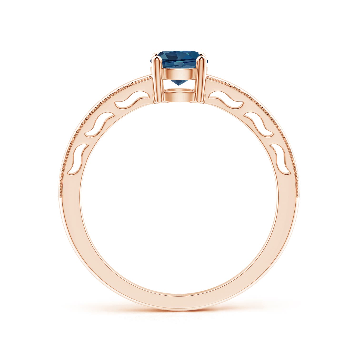 AA - London Blue Topaz / 0.6 CT / 14 KT Rose Gold