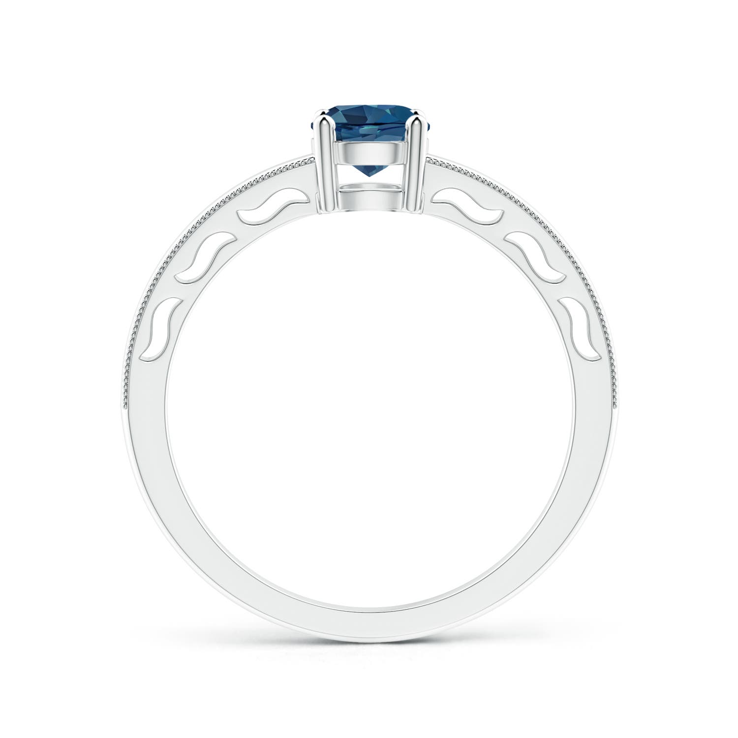 AA - London Blue Topaz / 0.6 CT / 14 KT White Gold