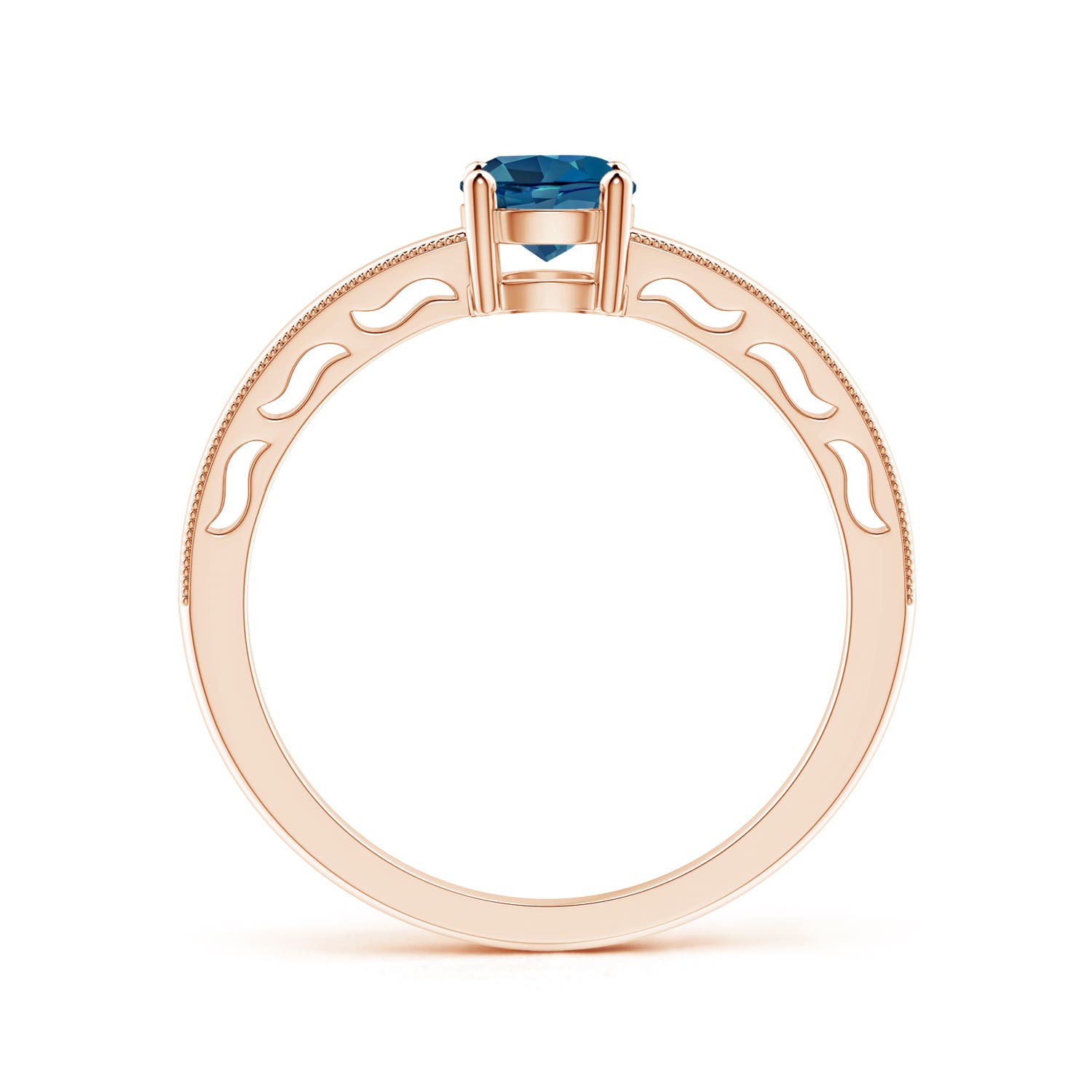 AAA - London Blue Topaz / 0.6 CT / 14 KT Rose Gold