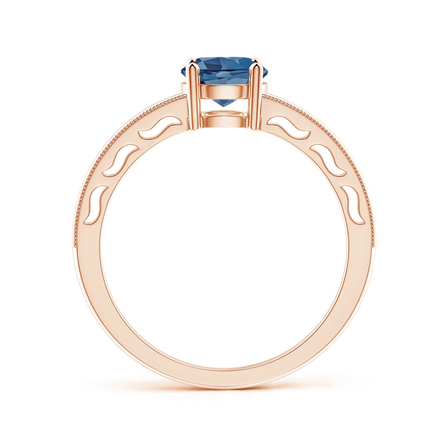 A - London Blue Topaz / 0.95 CT / 14 KT Rose Gold