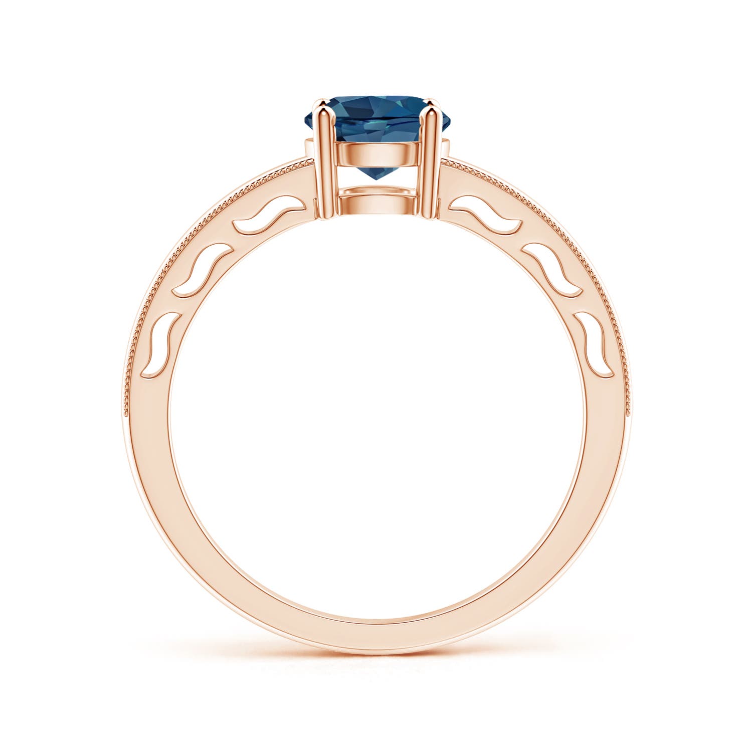 AA - London Blue Topaz / 0.95 CT / 14 KT Rose Gold