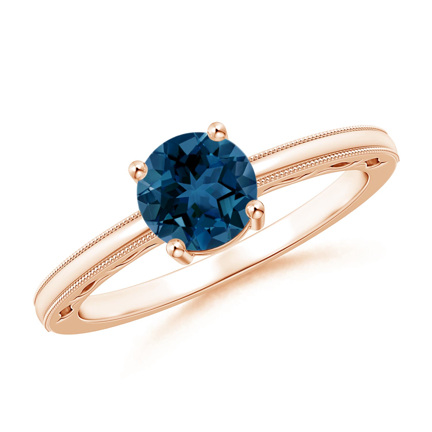 AAA - London Blue Topaz / 0.95 CT / 14 KT Rose Gold