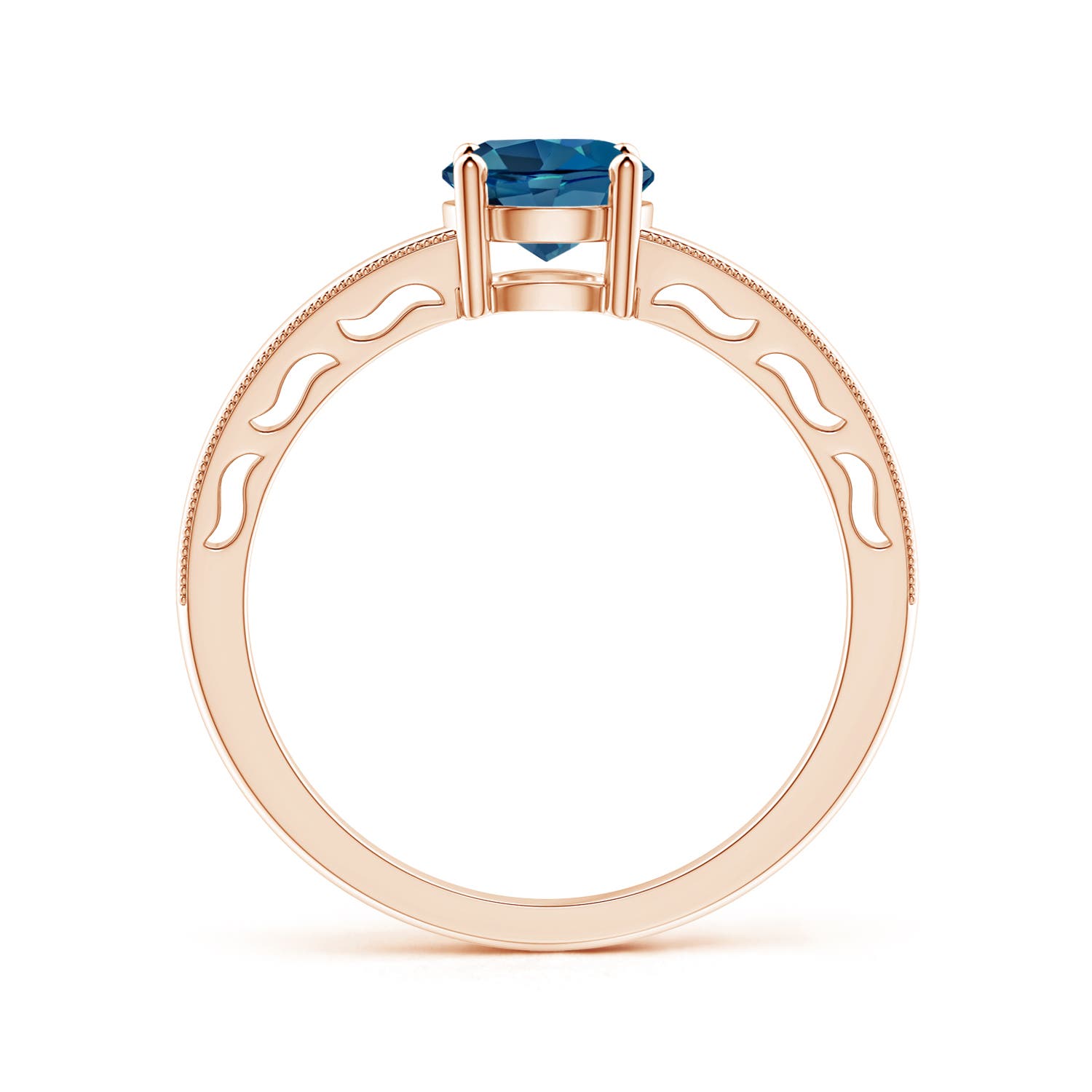 AAA - London Blue Topaz / 0.95 CT / 14 KT Rose Gold