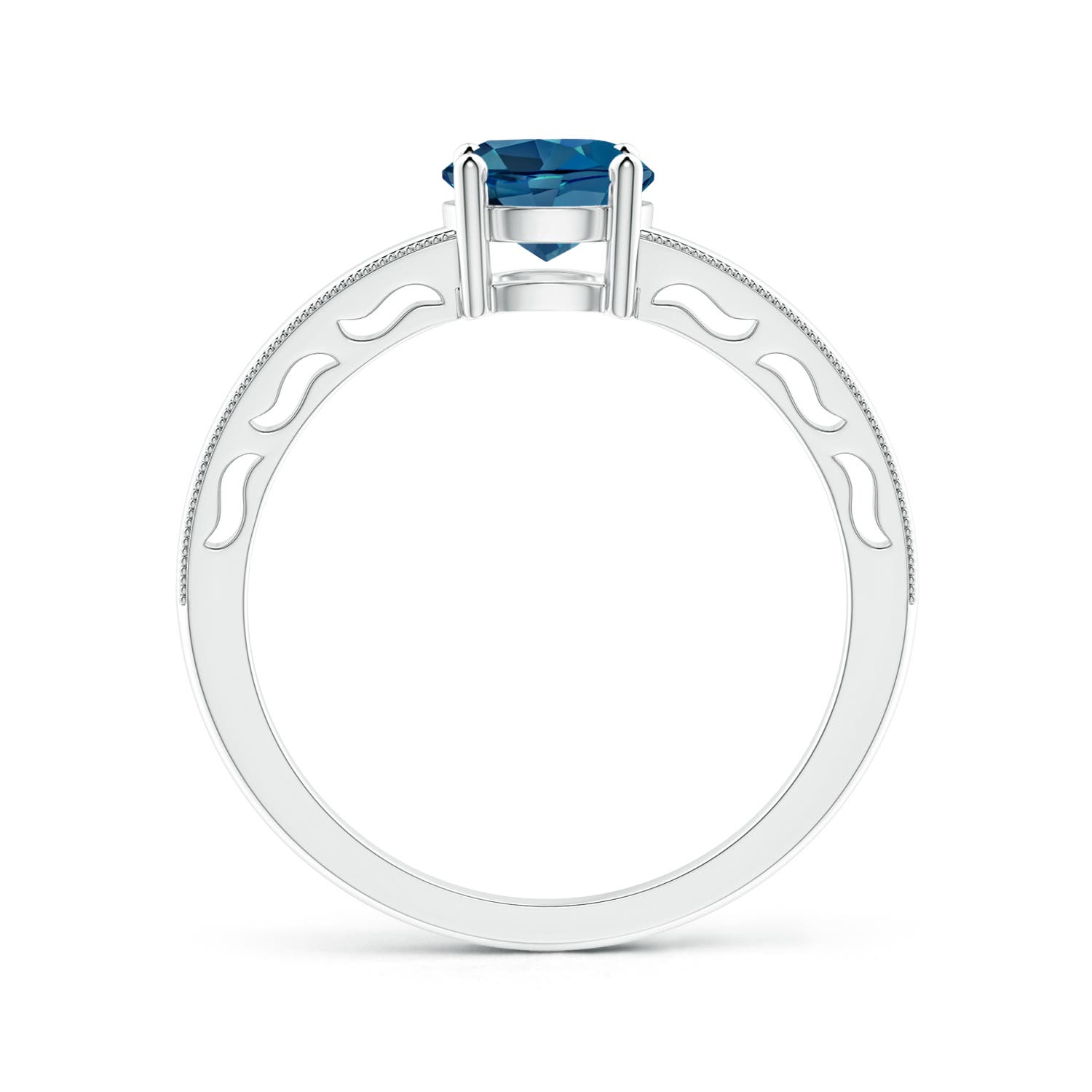 AAA - London Blue Topaz / 0.95 CT / 14 KT White Gold