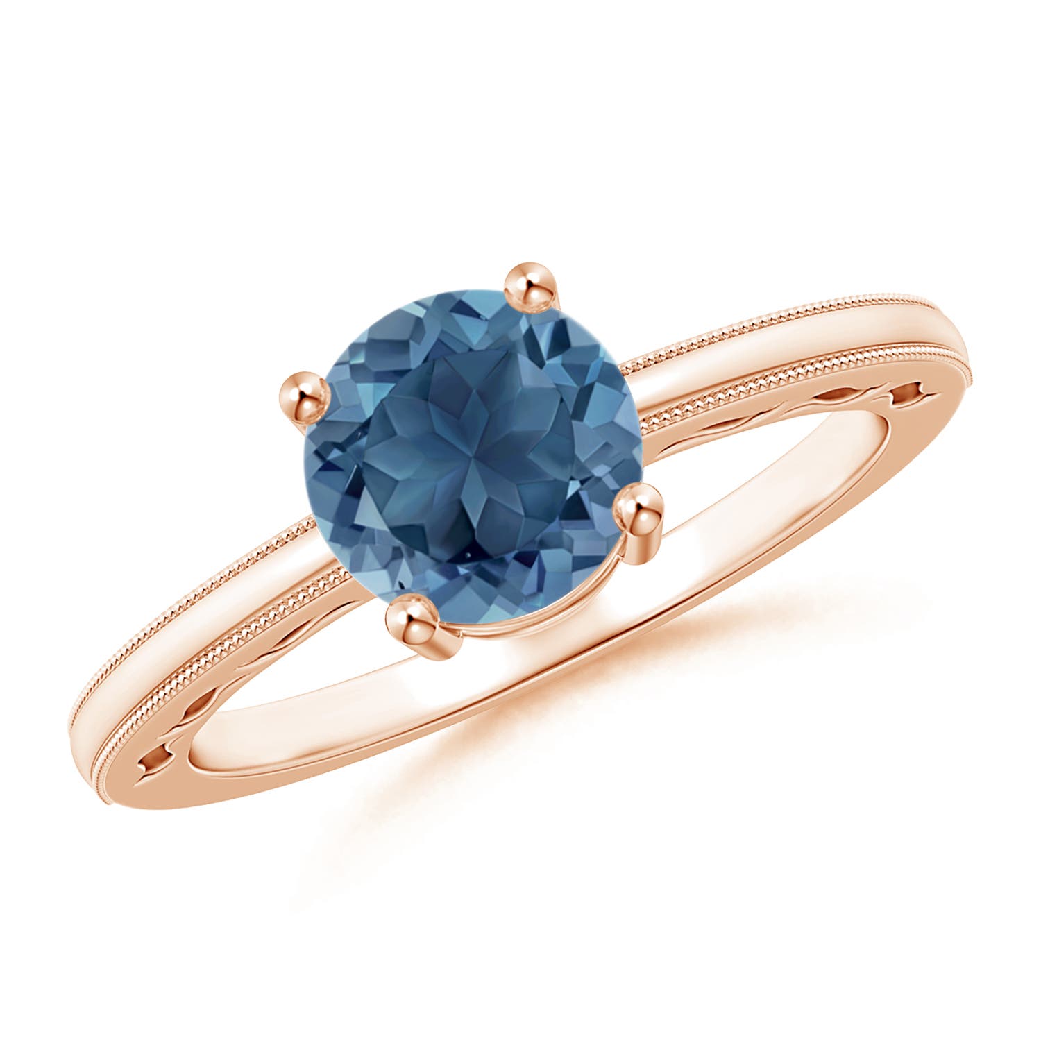 A - London Blue Topaz / 1.55 CT / 14 KT Rose Gold