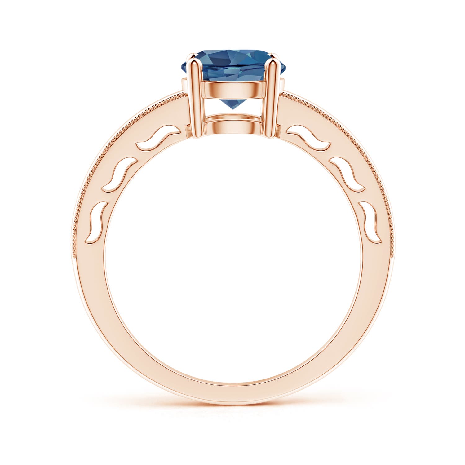 A - London Blue Topaz / 1.55 CT / 14 KT Rose Gold