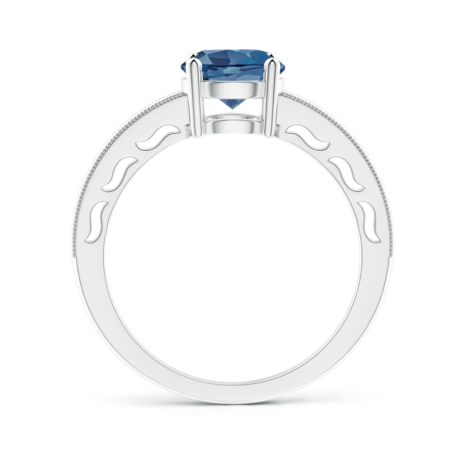 A - London Blue Topaz / 1.55 CT / 14 KT White Gold