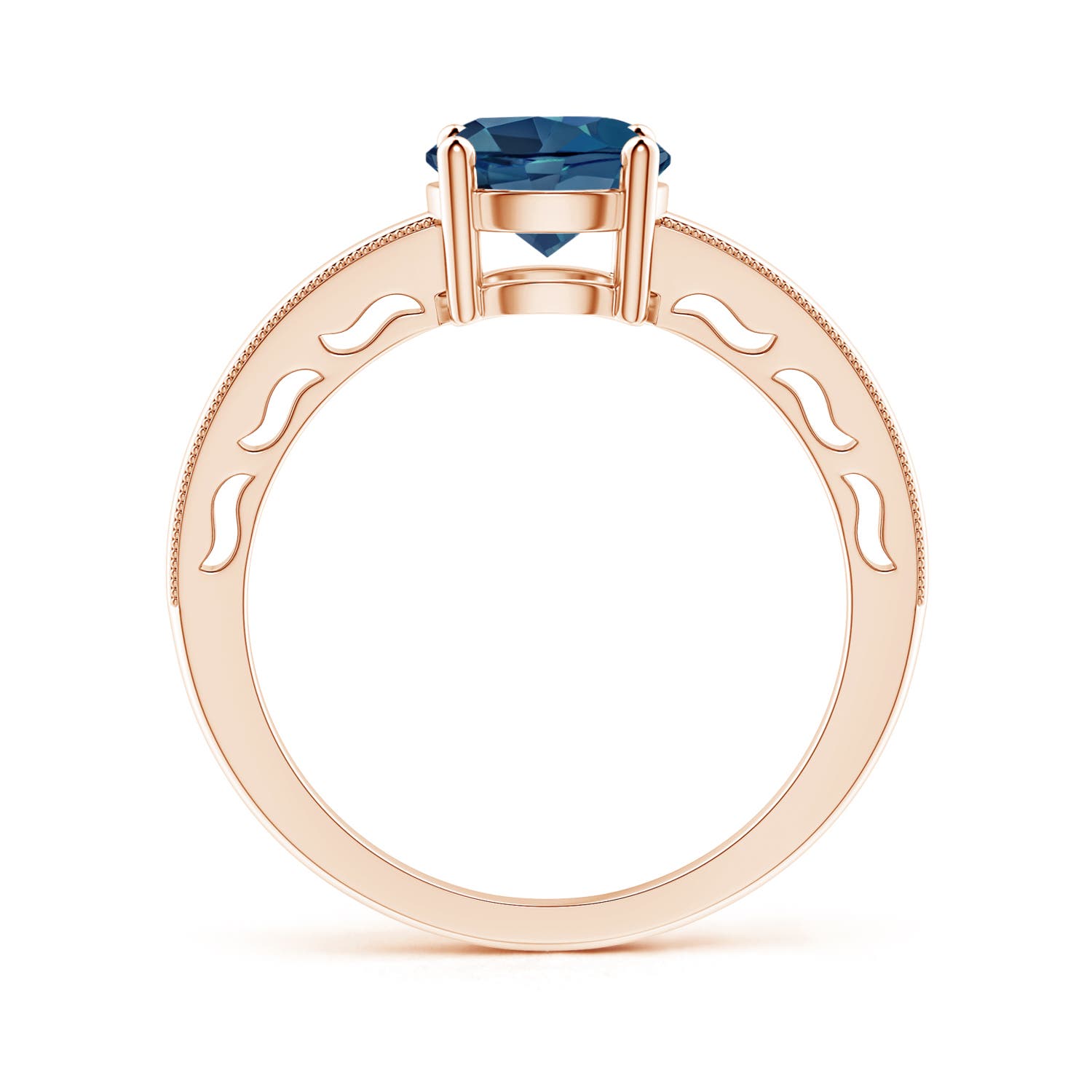 AA - London Blue Topaz / 1.55 CT / 14 KT Rose Gold