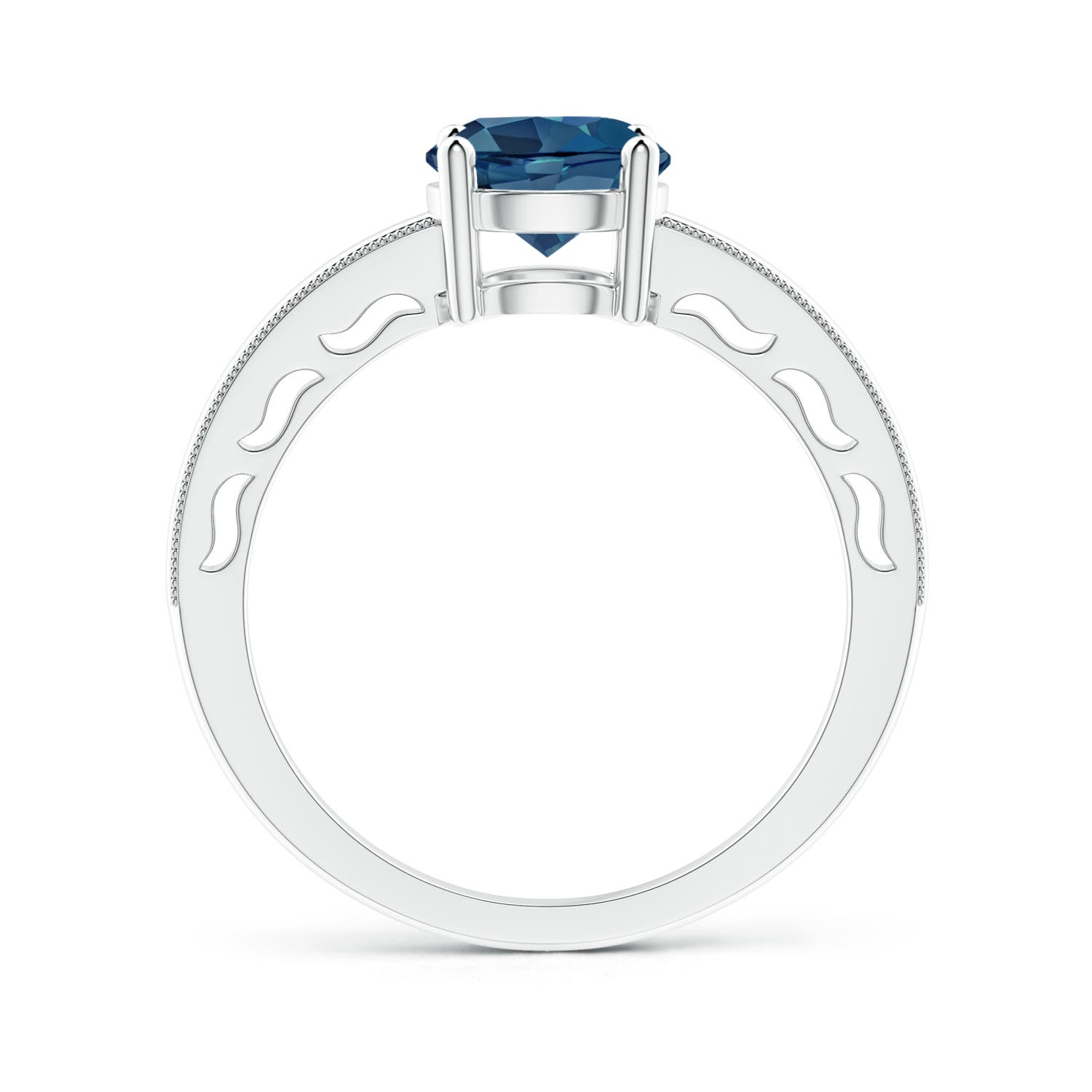 AA - London Blue Topaz / 1.55 CT / 14 KT White Gold