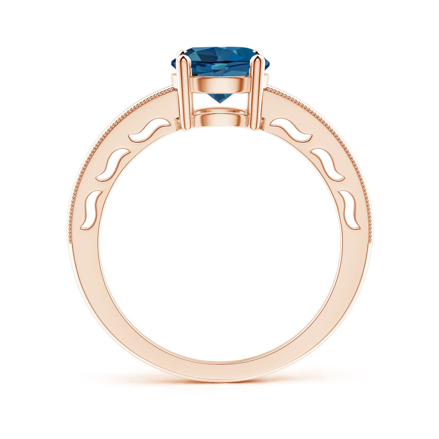 AAA - London Blue Topaz / 1.55 CT / 14 KT Rose Gold