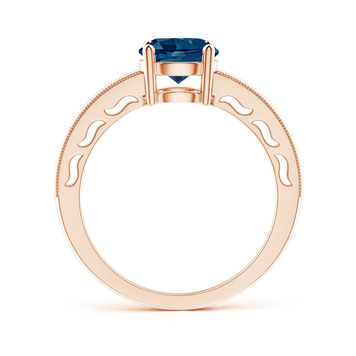 AAAA - London Blue Topaz / 1.55 CT / 14 KT Rose Gold