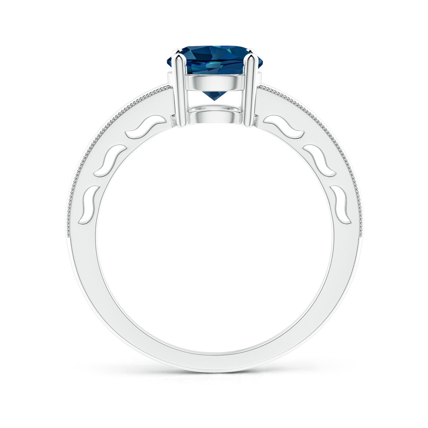 AAAA - London Blue Topaz / 1.55 CT / 14 KT White Gold