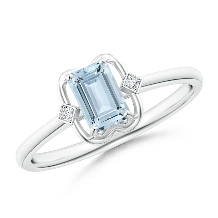 A - Aquamarine / 0.51 CT / 14 KT White Gold