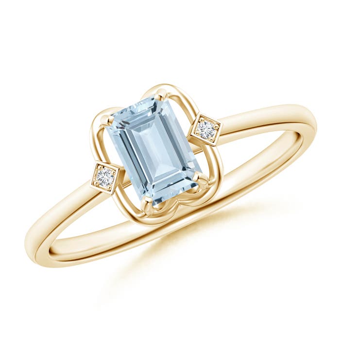 A - Aquamarine / 0.51 CT / 14 KT Yellow Gold