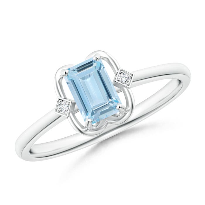 AA - Aquamarine / 0.51 CT / 14 KT White Gold