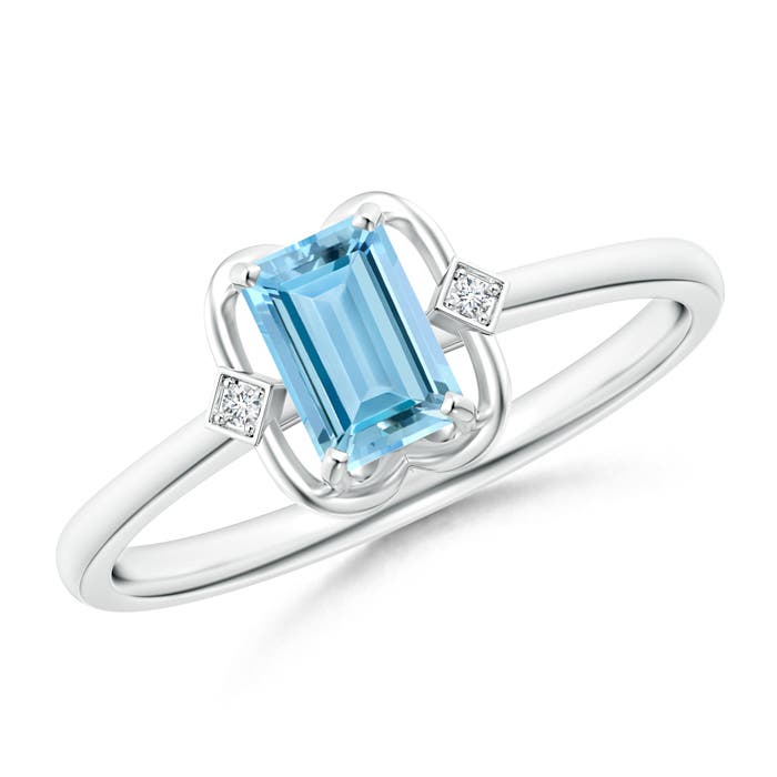 AAAA - Aquamarine / 0.51 CT / 14 KT White Gold