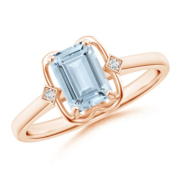 A - Aquamarine / 0.82 CT / 14 KT Rose Gold