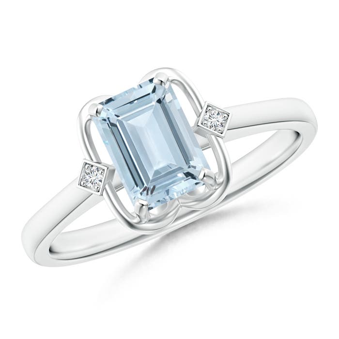 A - Aquamarine / 0.82 CT / 14 KT White Gold