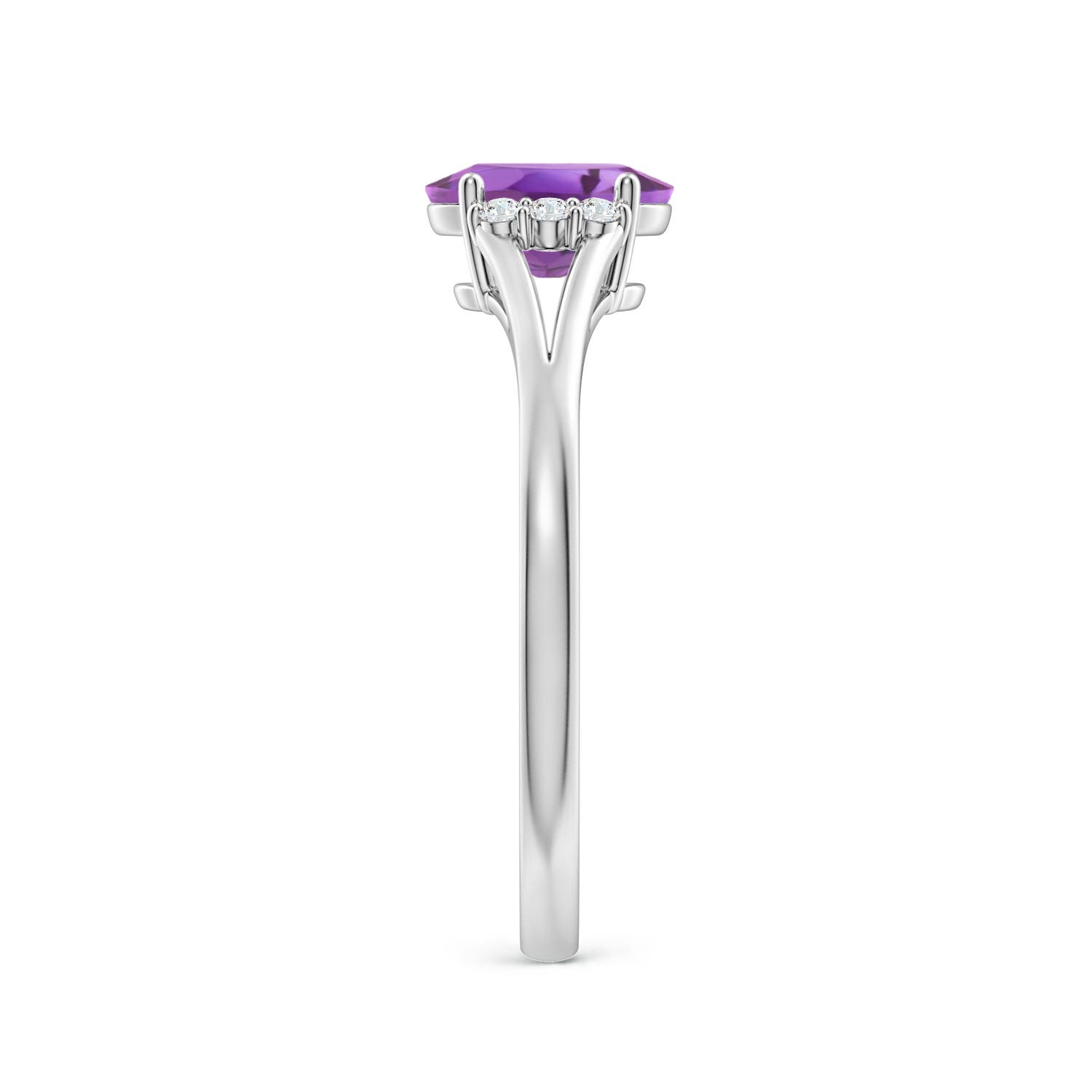 A - Amethyst / 0.77 CT / 14 KT White Gold