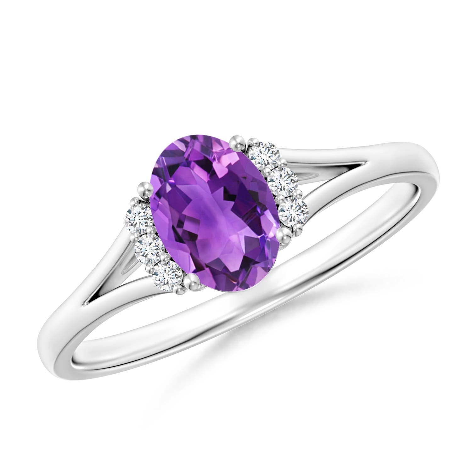 AAA - Amethyst / 0.77 CT / 14 KT White Gold