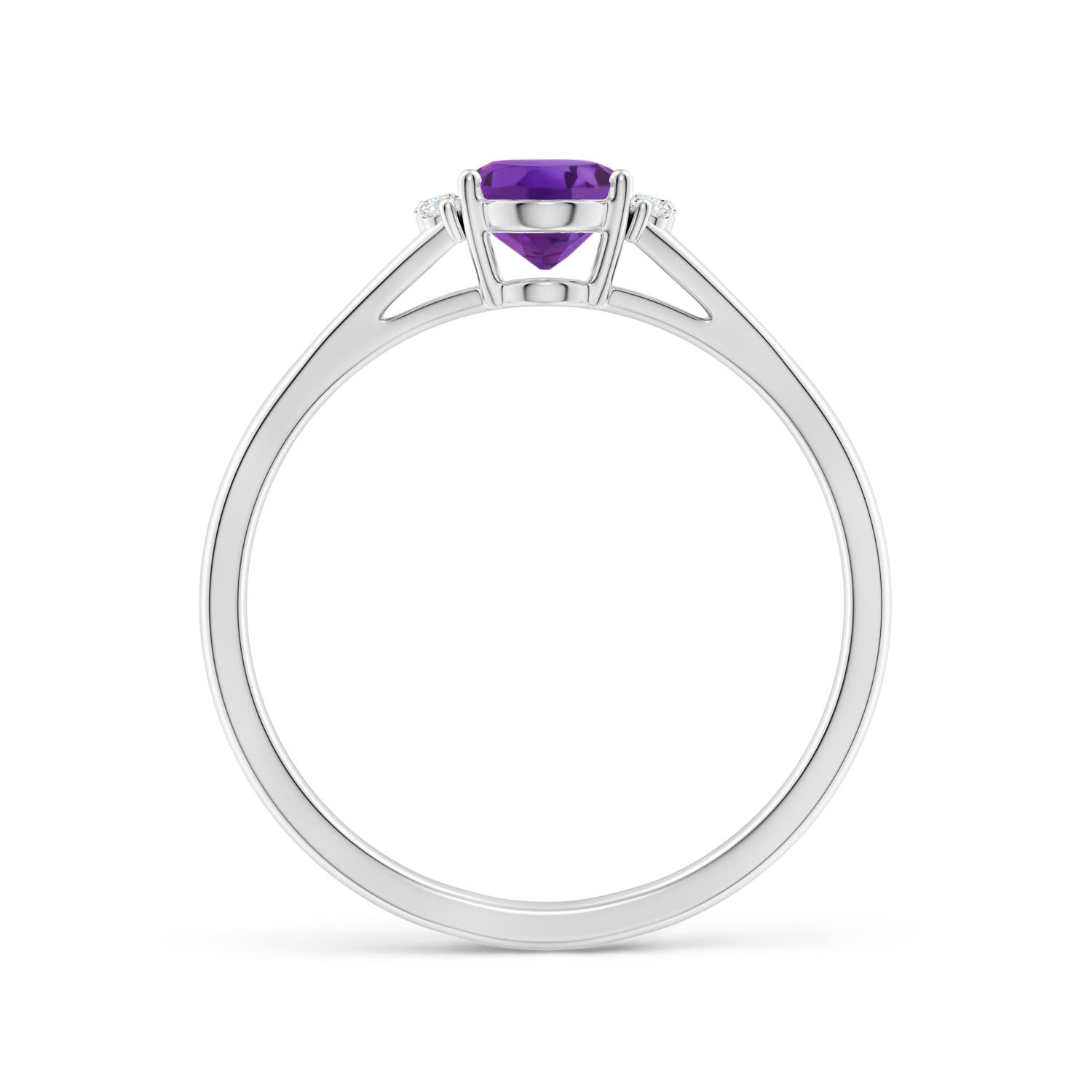 AAA - Amethyst / 0.77 CT / 14 KT White Gold