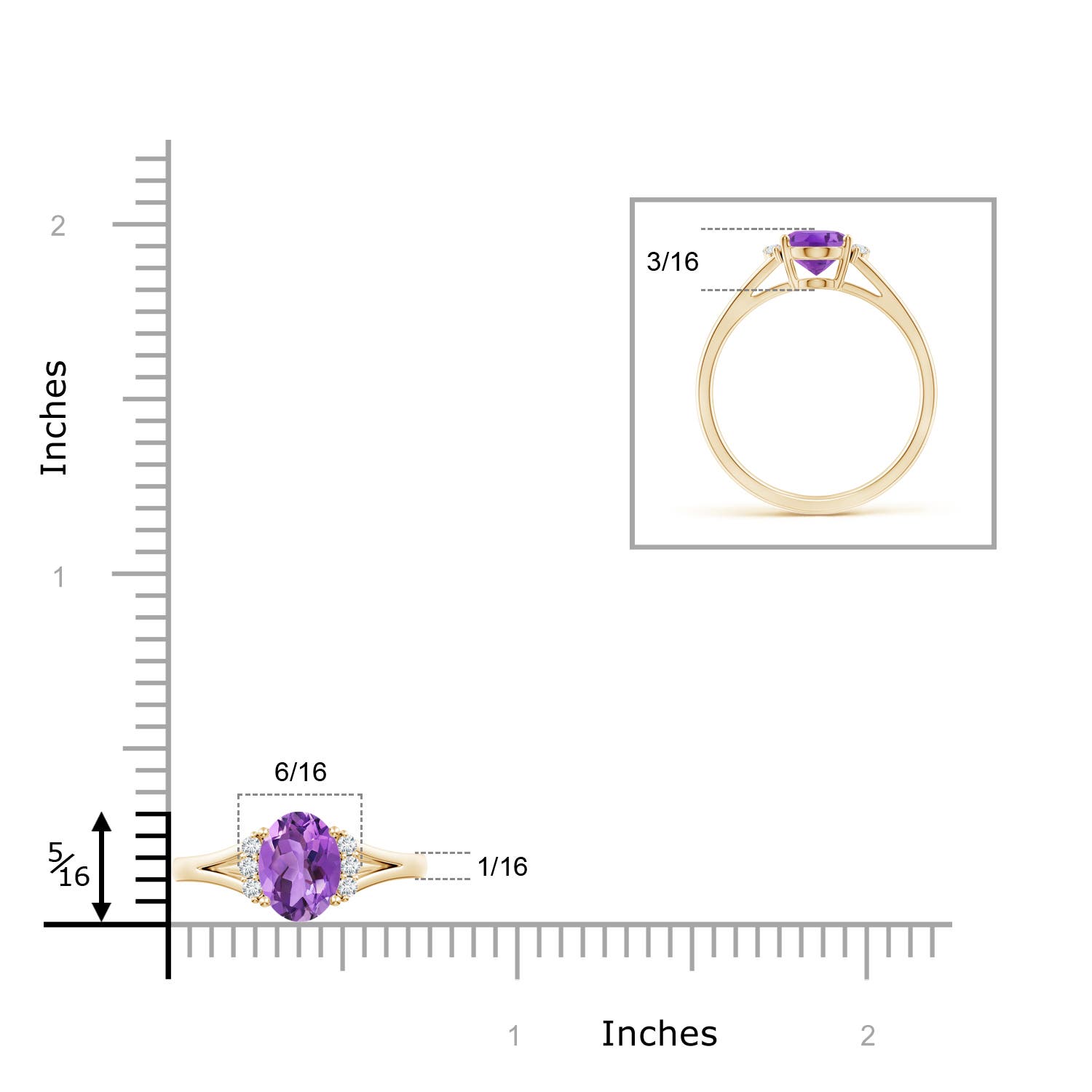 AA - Amethyst / 1.23 CT / 14 KT Yellow Gold