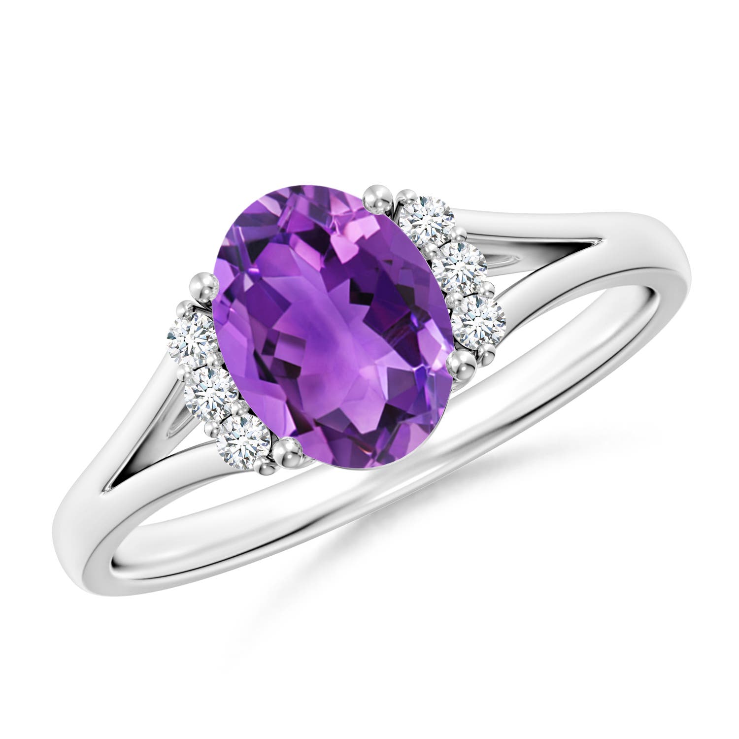 AAA - Amethyst / 1.23 CT / 14 KT White Gold