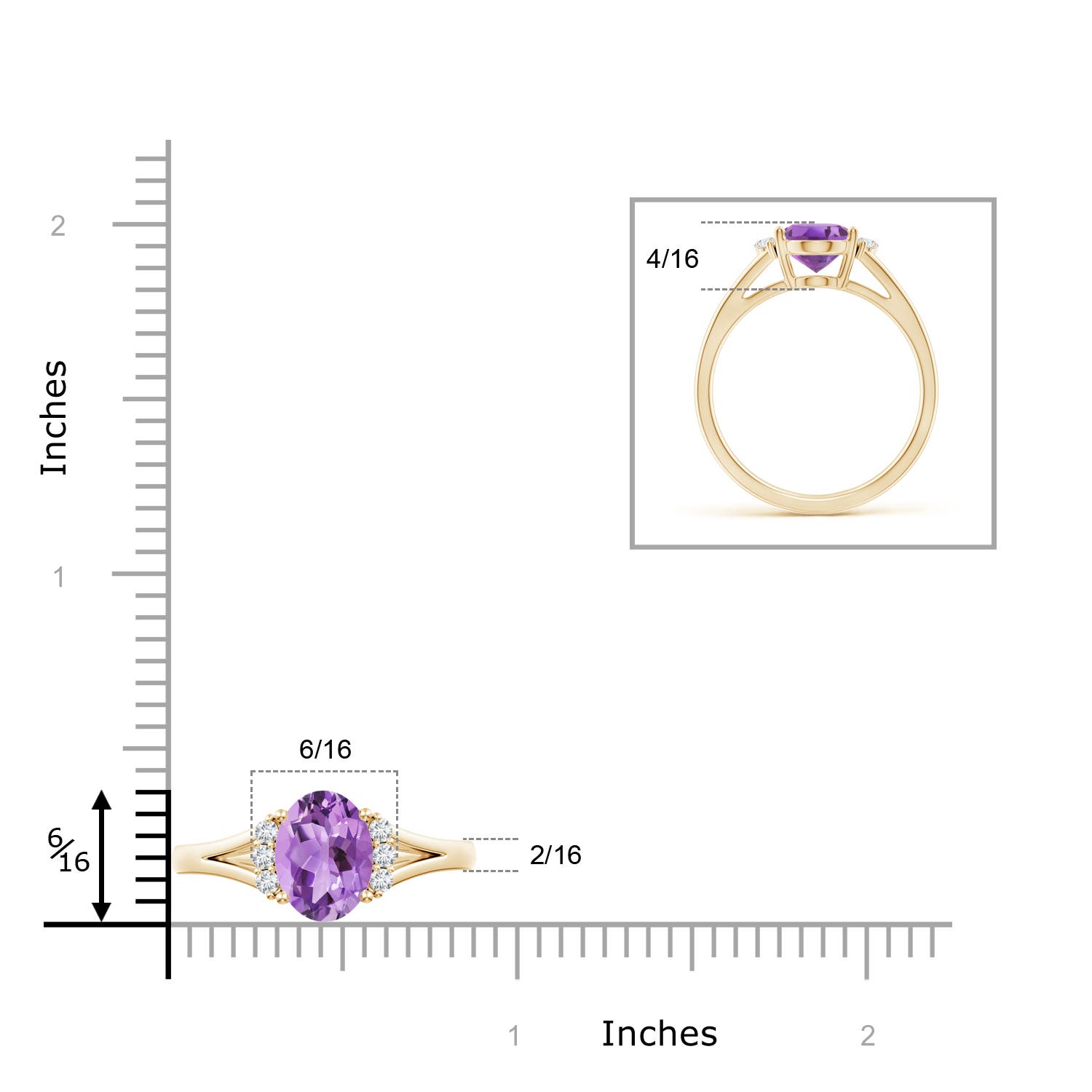 A - Amethyst / 1.71 CT / 14 KT Yellow Gold