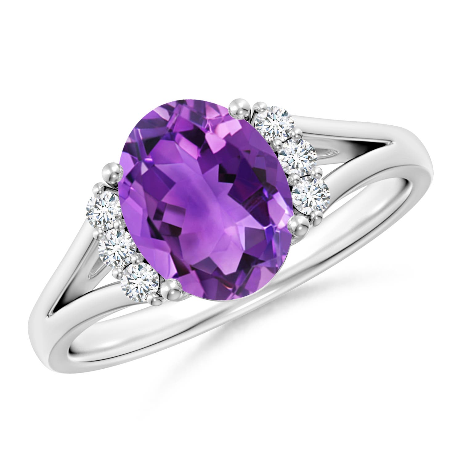 AAA - Amethyst / 1.71 CT / 14 KT White Gold