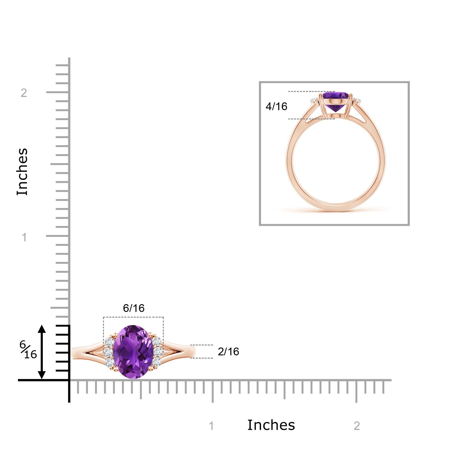 AAAA - Amethyst / 1.71 CT / 14 KT Rose Gold