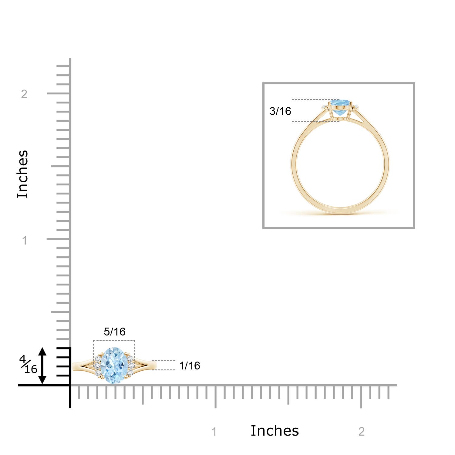 AAA - Aquamarine / 0.67 CT / 14 KT Yellow Gold