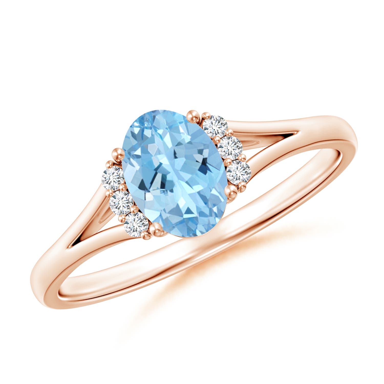 AAAA - Aquamarine / 0.67 CT / 14 KT Rose Gold