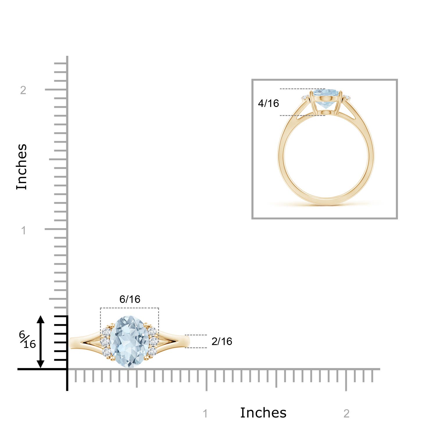 A - Aquamarine / 1.61 CT / 14 KT Yellow Gold