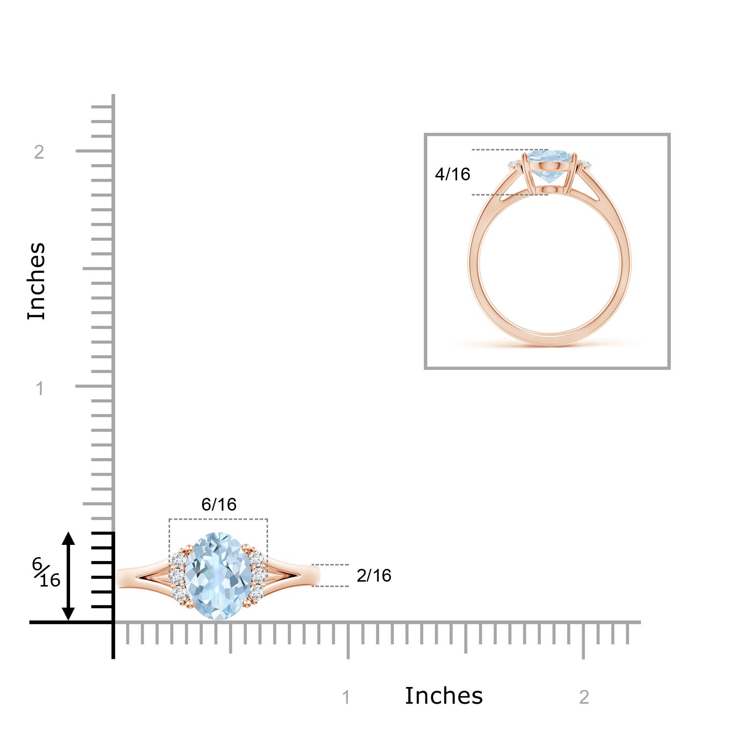 AA - Aquamarine / 1.61 CT / 14 KT Rose Gold