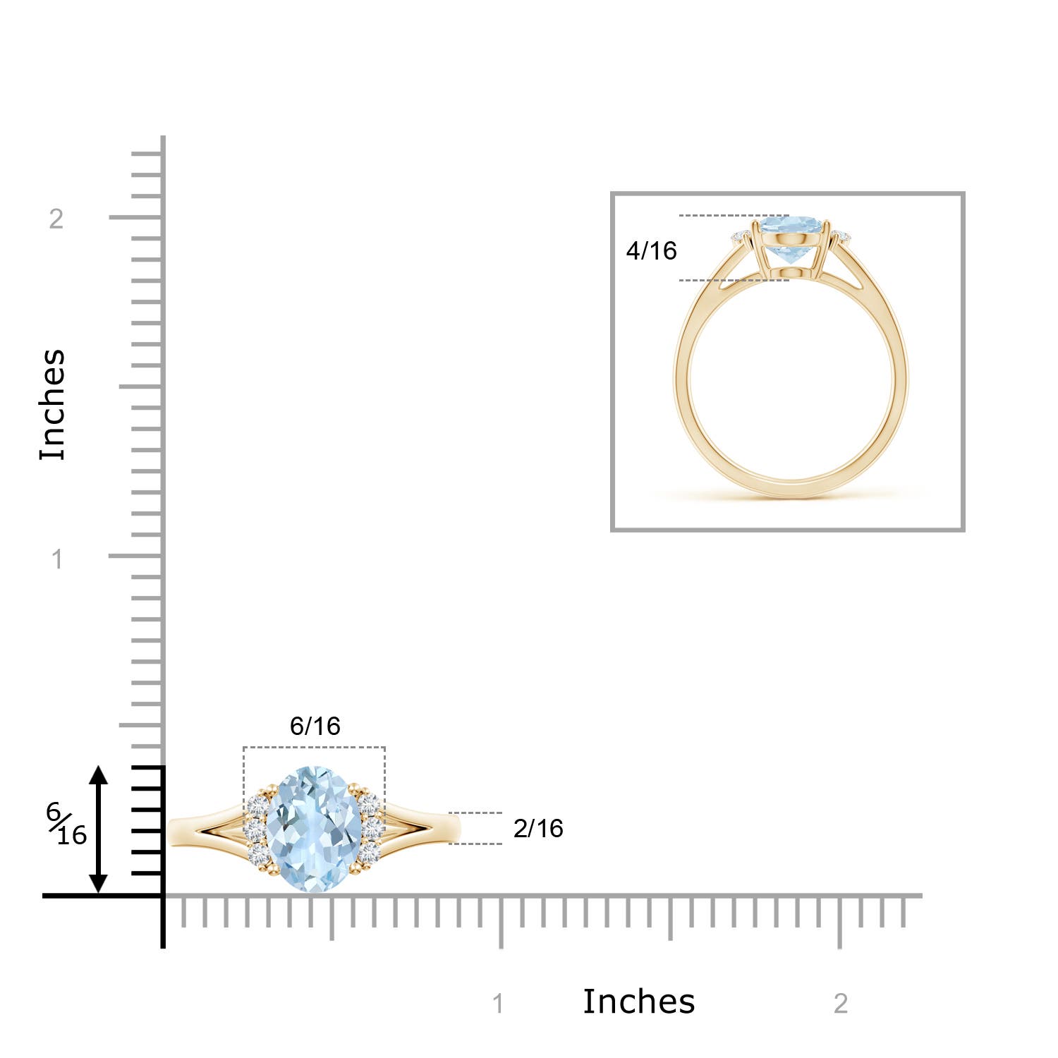 AA - Aquamarine / 1.61 CT / 14 KT Yellow Gold